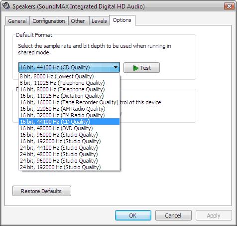Vista Beta2的音效設定。